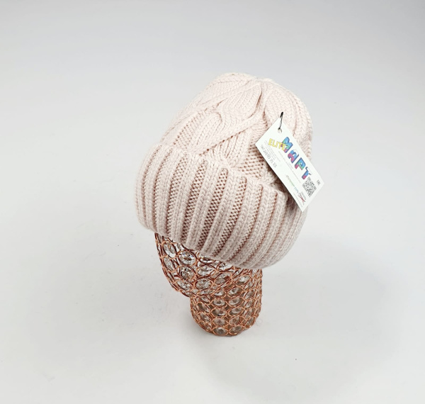 Шапка Март крупновяз. Бета (пудра)